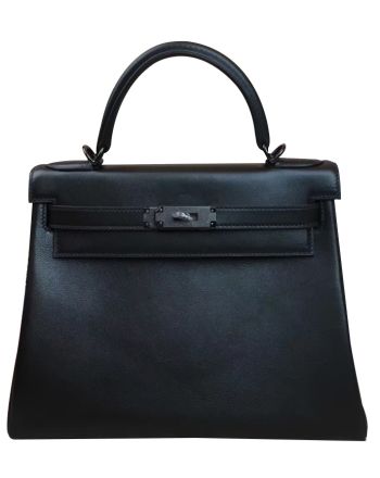 Hermes Kelly Bag 28 Swift Leather Black